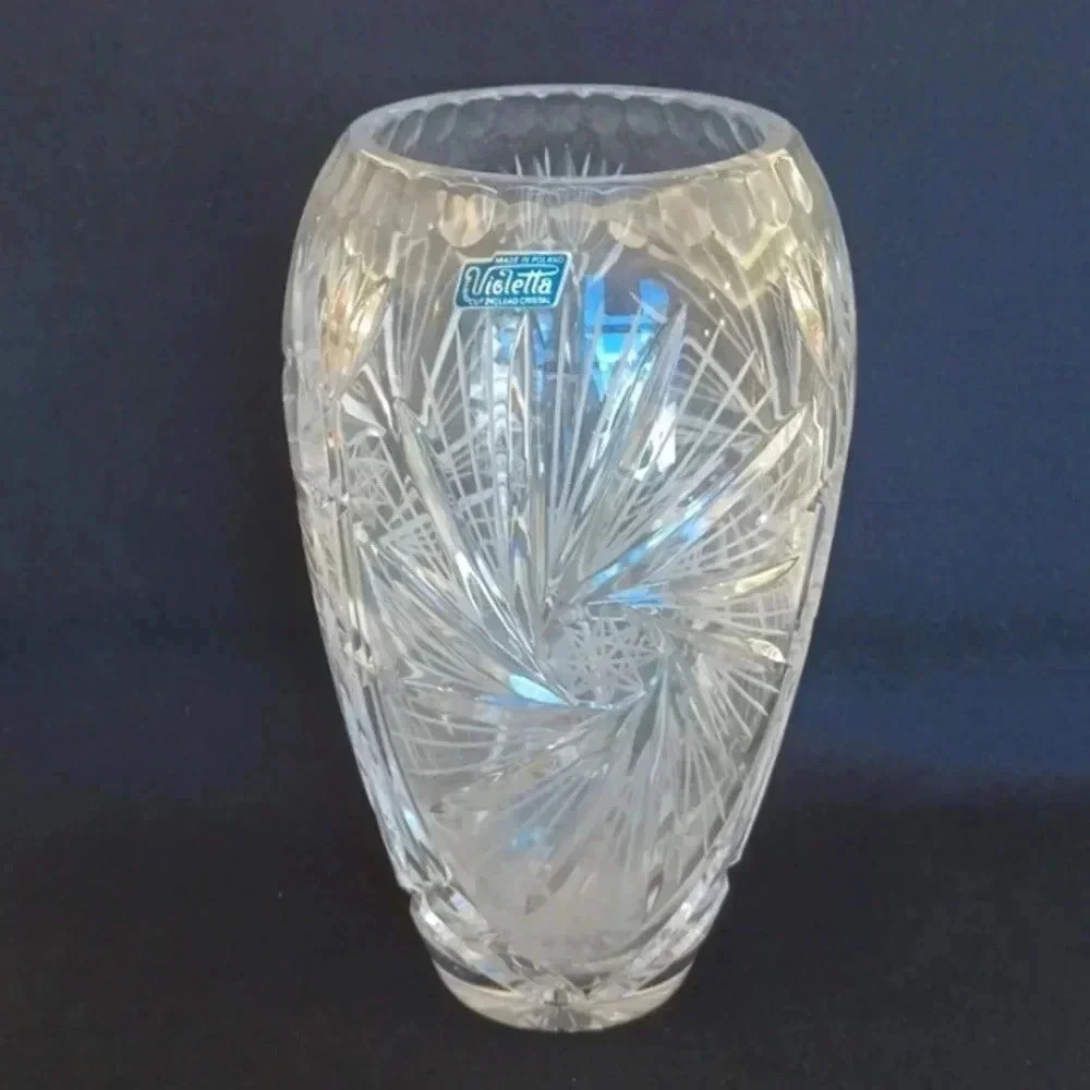 Vintage Hand Cut Fine Polish Crystal Vase